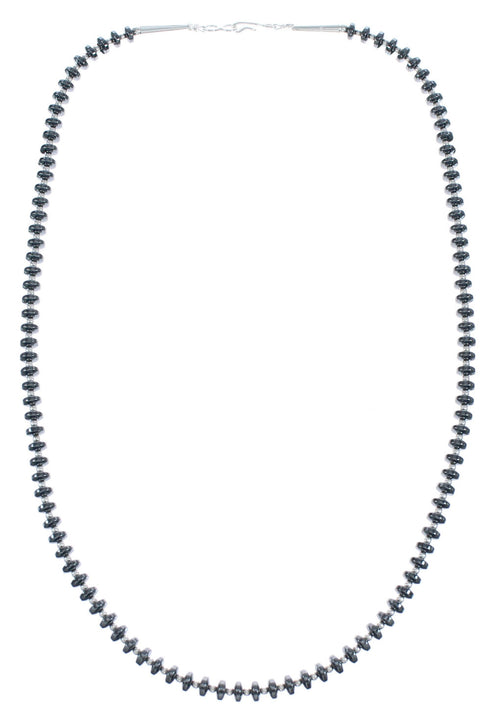Hematite Genuine Sterling Silver Southwest Bead Necklace MX121587